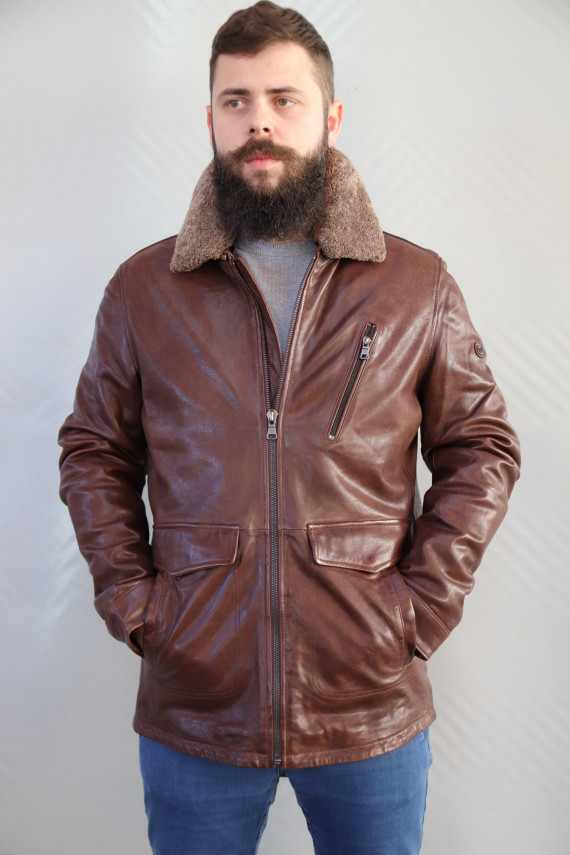 veste cuir homme agneau : 51973