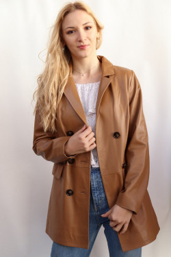 VESTE 3/4 CUIR FEMME : 3208