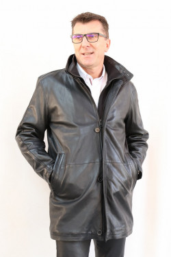 VESTE 3/4 CUIR HOMME : MADDY