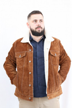 BLOUSON CUIR VELOURS HOMME : RUCK