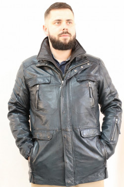 VESTE  CUIR HOMME : SALMON