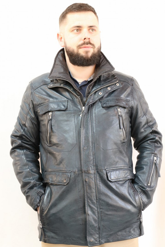 VESTE  CUIR HOMME : SALMON