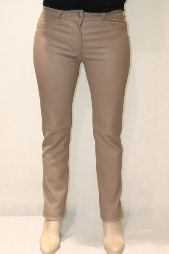 Pantalon cuir agneau stretch femme : VL 8002.T