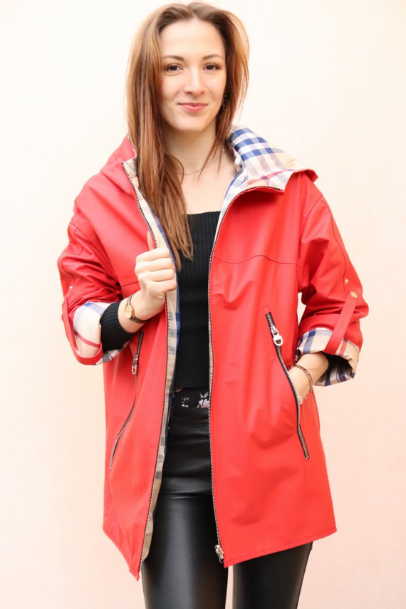 Veste capuche cuir mat : AB 2176