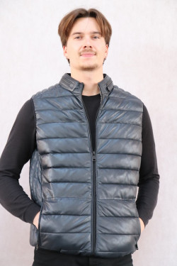 GILET DOUDOUNE CUIR HOMME : 59037