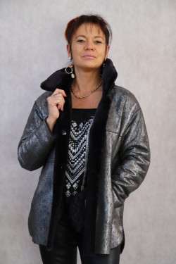 VESTE MOUTON REVERSIBLE FEMME : 19539-Y-75 M