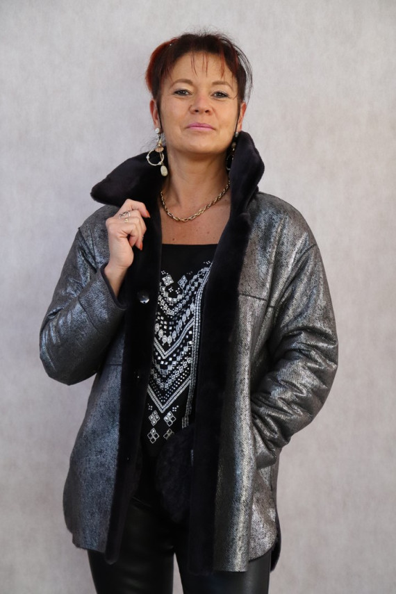 VESTE MOUTON REVERSIBLE FEMME : 19539-Y-75 M