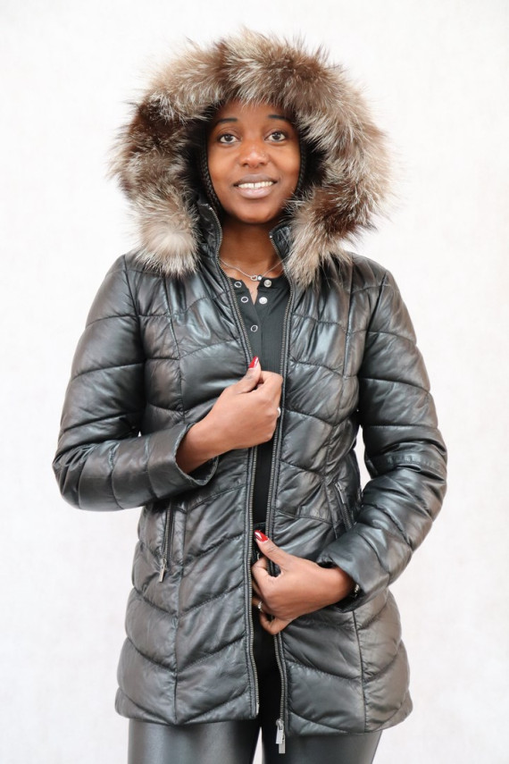 DOUDOUNE CUIR FEMME : LAKA.N
