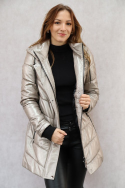 DOUDOUNE CUIR METALLIC FEMME : LIKA.V