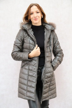 DOUDOUNE CUIR FEMME : LAKA.G