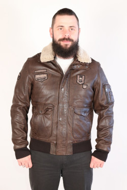 BLOUSON PILOTE CUIR HOMME: TOM