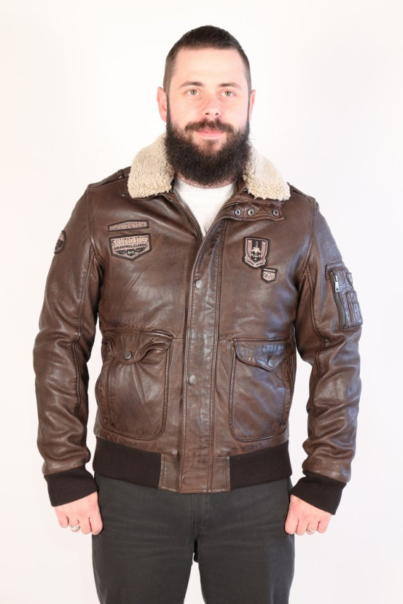 BLOUSON PILOTE CUIR HOMME: TOM