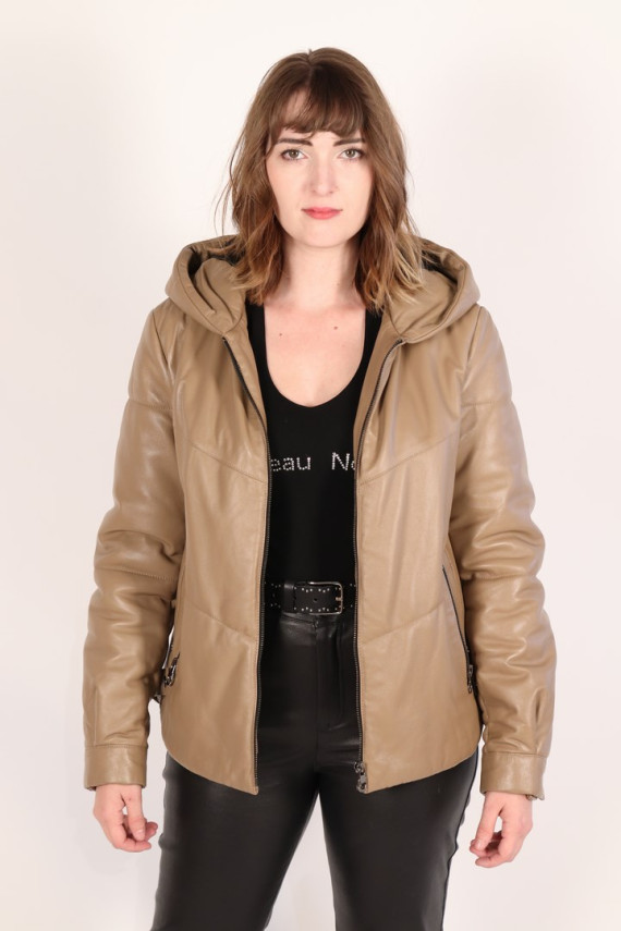 DOUDOUNE CUIR FEMME : SASSIA