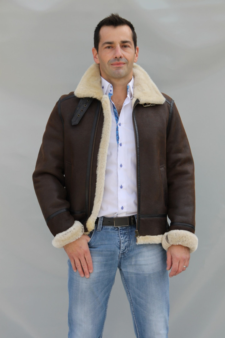 Blouson Peau Lainee Homme Bombardier