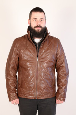 BLOUSON DOUDOUNE CUIR HOMME : risen