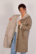 veste longue 7/8 mouton réversible. femme : LEONI