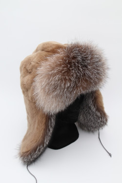 chapka fourrure lapin & renard : USHANKA.CAP
