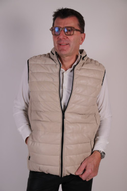 GILET DOUDOUNE CUIR HOMME : 59037.M