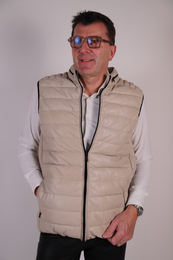 GILET DOUDOUNE CUIR HOMME : 59037.M