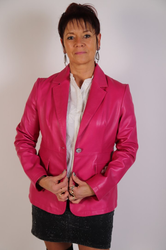 veste blazer cuir femme : FLAPIE