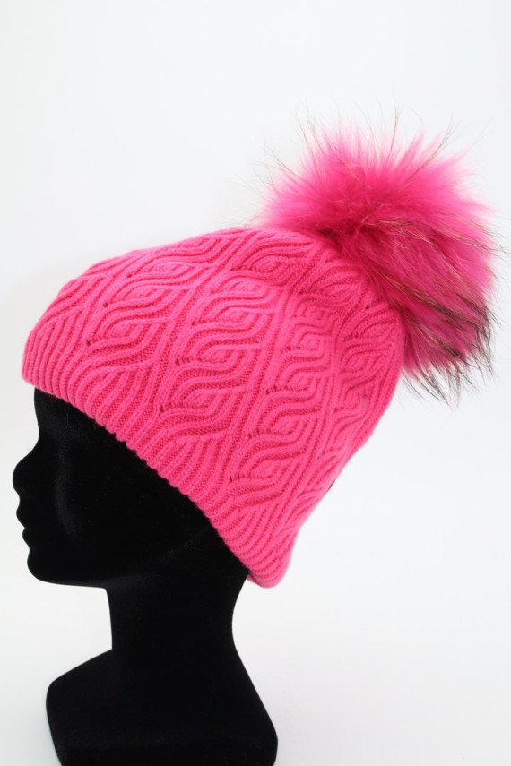 BONNET FEMME ACRYLIQUE ET FOURRURE : HL-8.F