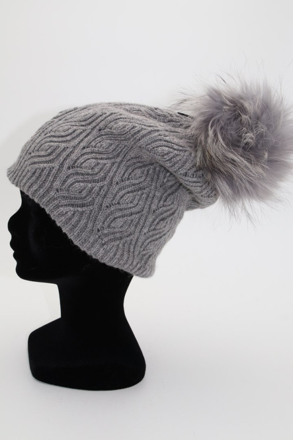 BONNET FEMME ACRYLIQUE ET FOURRURE : HL-8.G