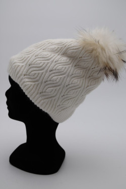 BONNET FEMME ACRYLIQUE ET FOURRURE : HL-8.B