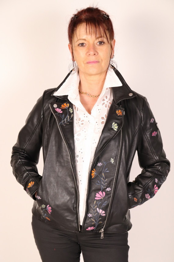 BLOUSON PERFECTO CUIR FEMME : ROMANE.N