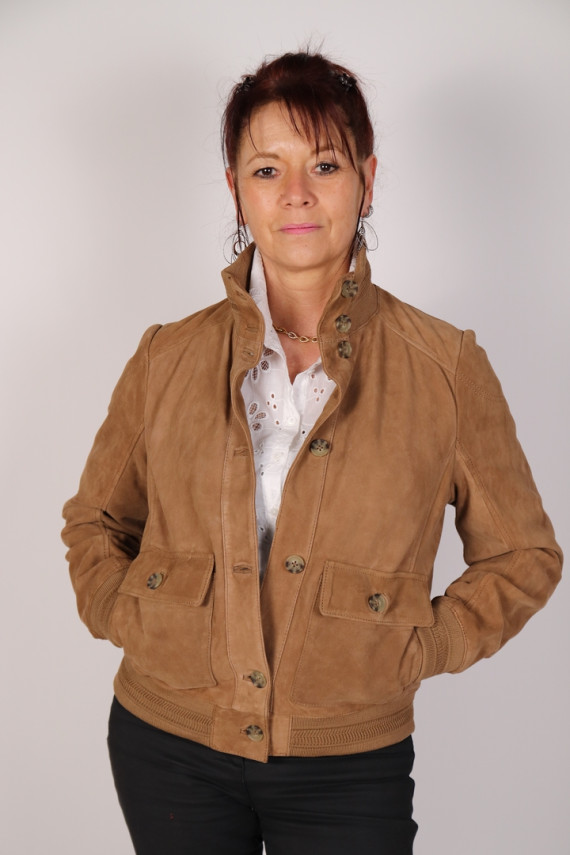 blouson cuir velours femme : ajana