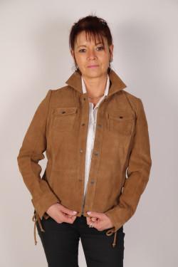 veste liquette cuir velours femme : hali