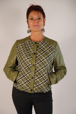 Blouson spencer cuir femme : 528.G