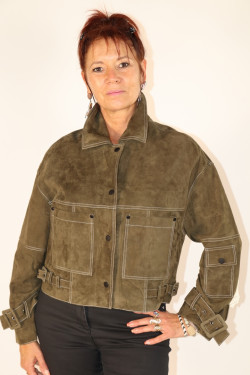Blouson cuir métis femme : 89109.K