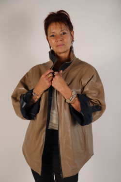 Veste cuir réversible : Anaé