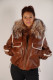 Doudoune cuir et col renard : AXELLE