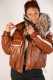 Doudoune cuir et col renard : AXELLE