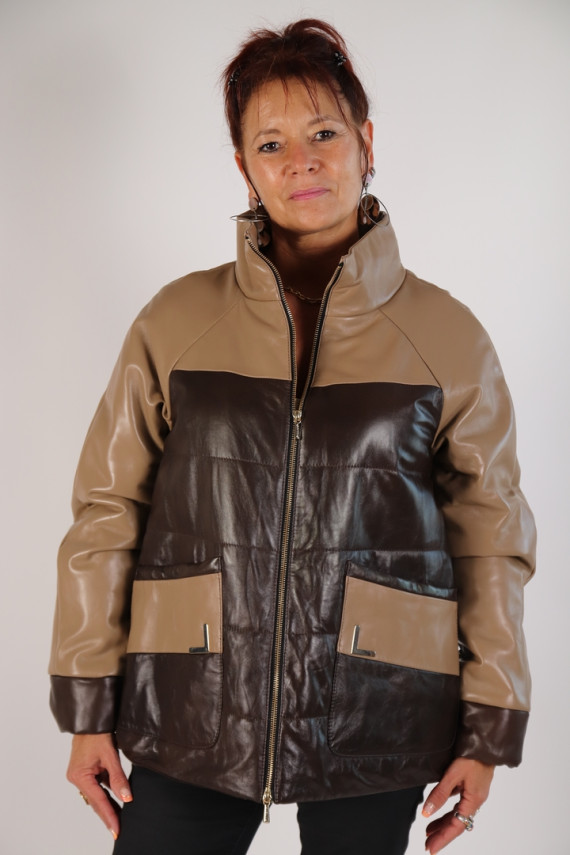Veste doudoune cuir : Apolline
