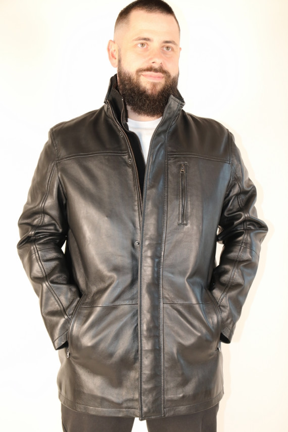 Veste cuir agneau homme  : Basil