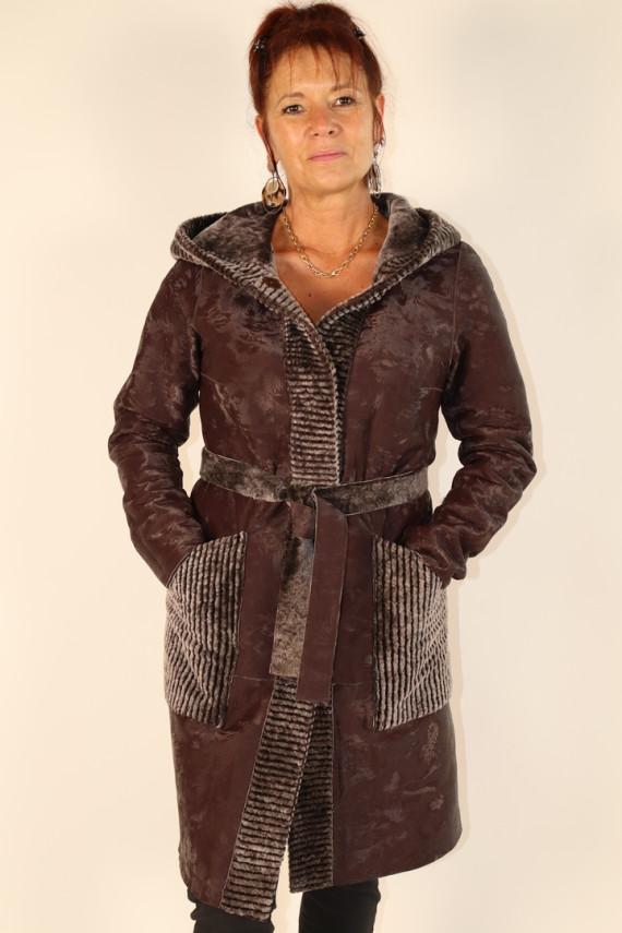 Veste 7/8 mouton femme réversible : 19886