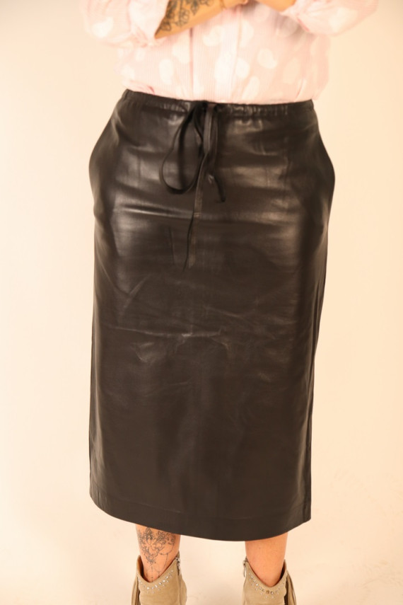 JUPE LONGUE CUIR : ANNAEL