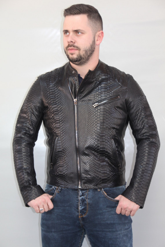 Blouson cuir python homme : Mario 