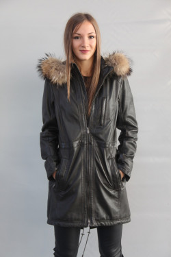 Veste parka cuir femme : SISKA