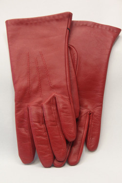 Gant cuir femme  rouge. 61026