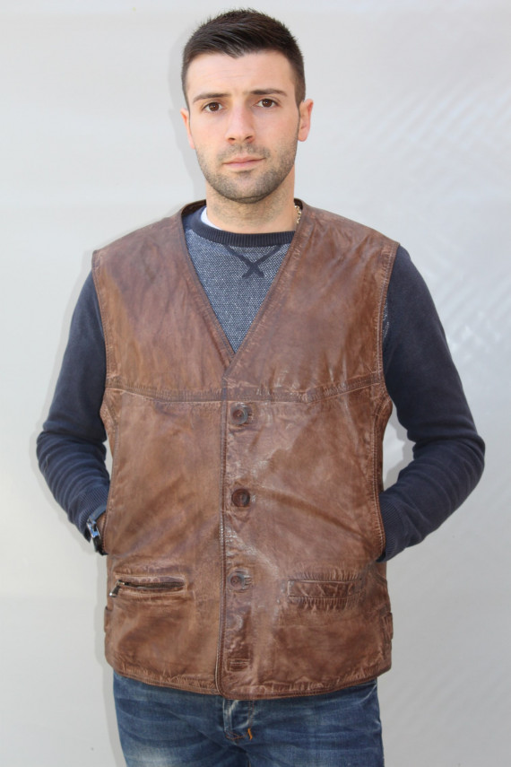 gilet cuir homme 2 coloris : gio