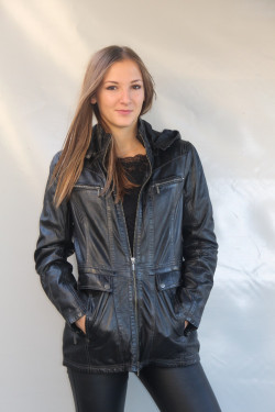 veste parka cuir femme : lori : n